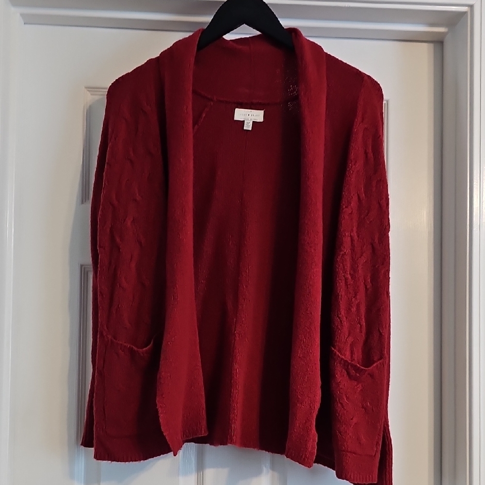 Lucky Brand Deep Red Open Cardigan